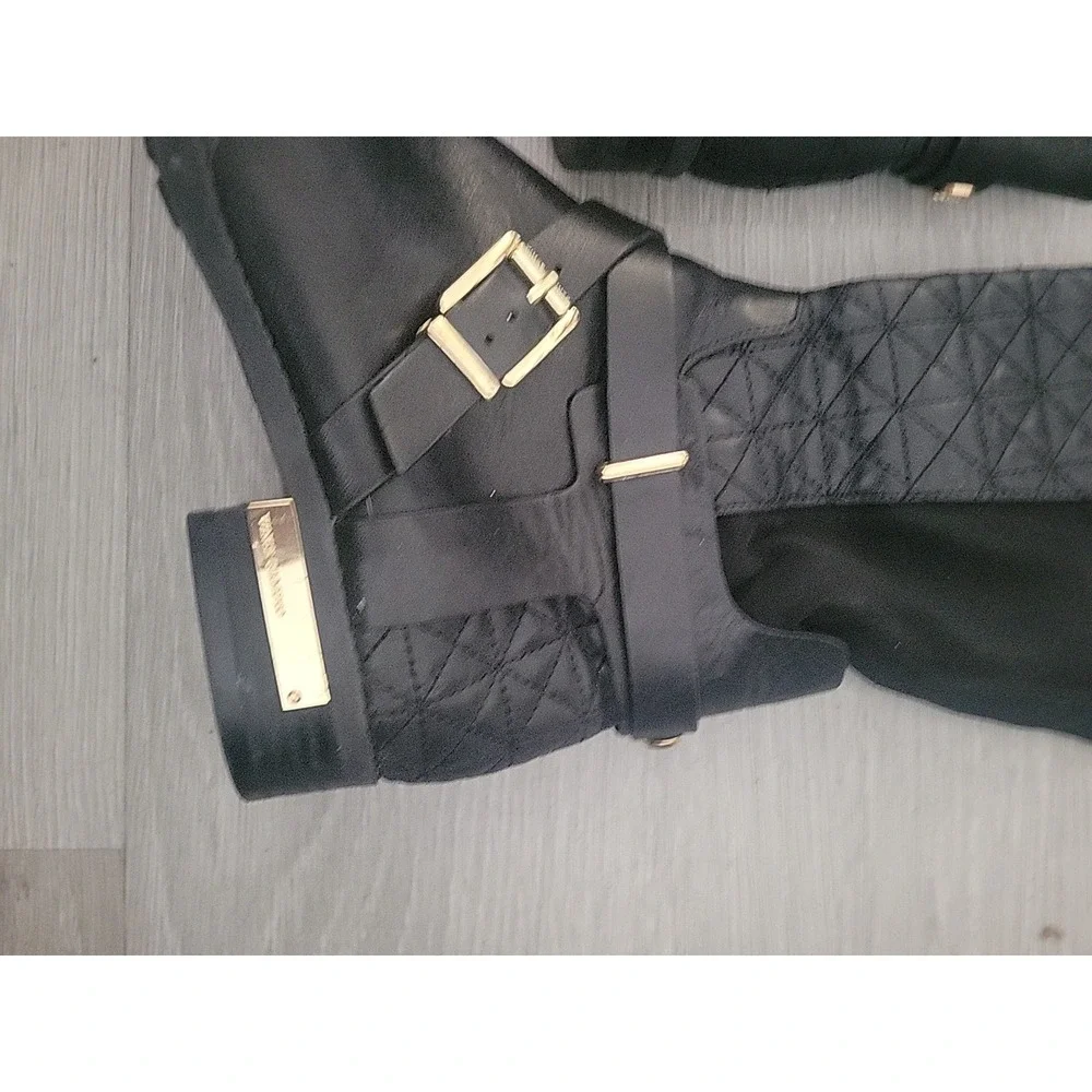 Vince Camuto Patria Black Knee High Riding 6.5 Stretchy Calf Boots Fall Bohemian